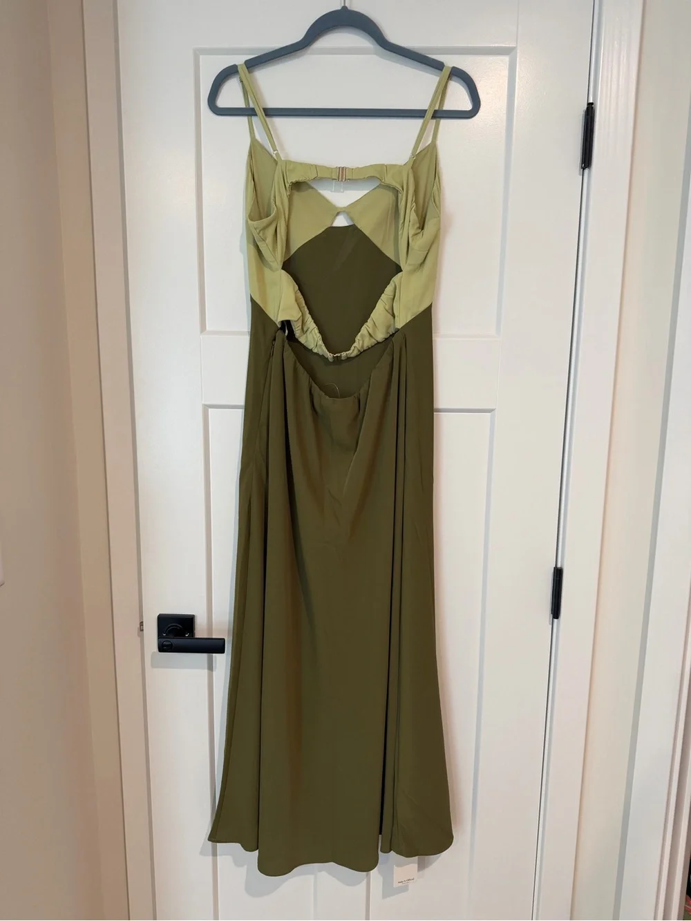 Abercrombie & Fitch Olive and Lemon Two-Tone Maxi Dress